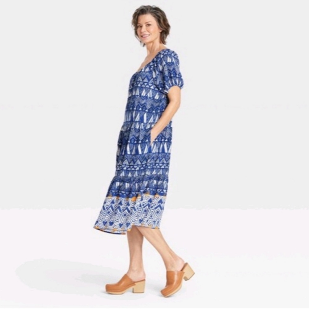 Knox Rose Women’s Maxi Dress Blue White size Large - Picture 3 of 11